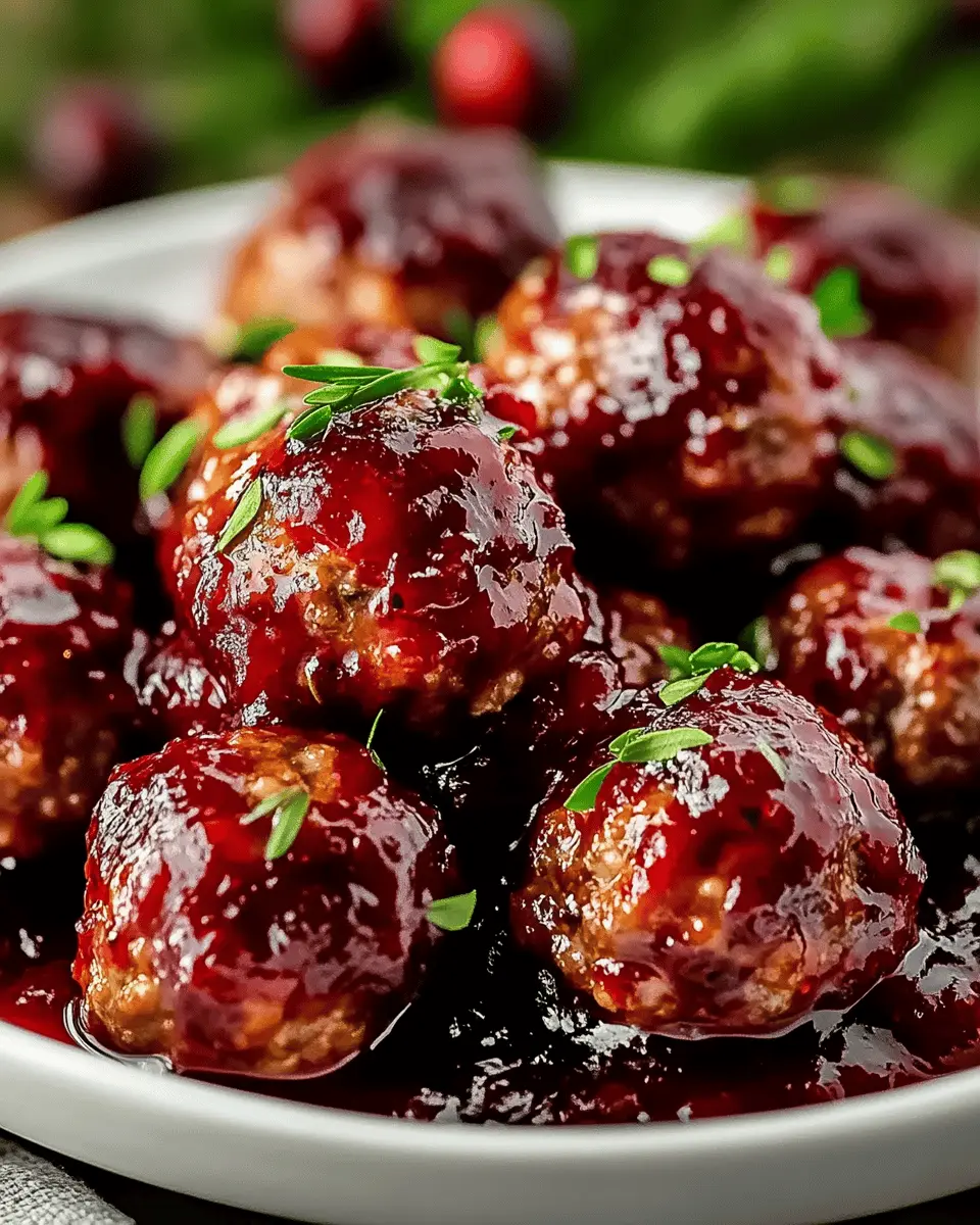 Christmas Cranberry Beef Meatballs First Image First Image