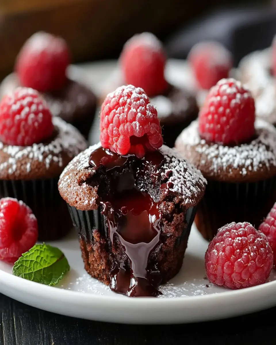 Raspberry Chocolate Lava Cupcakes First Image First Image