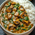 Flavorful Spinach and Mushroom Curry - Easy Indian Recipe First Image First Image