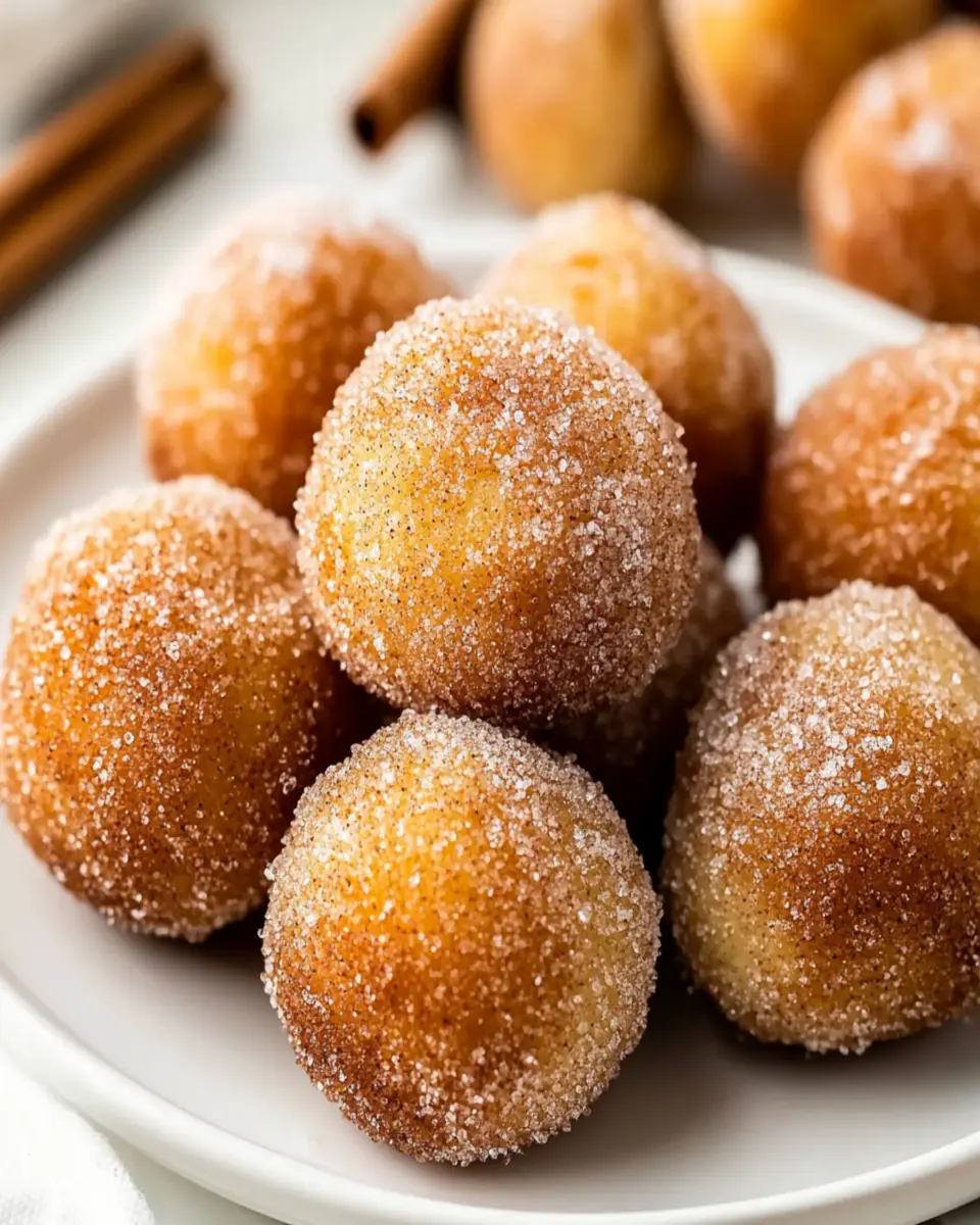 Homemade Cinnamon Sugar Donut Holes First Image First Image