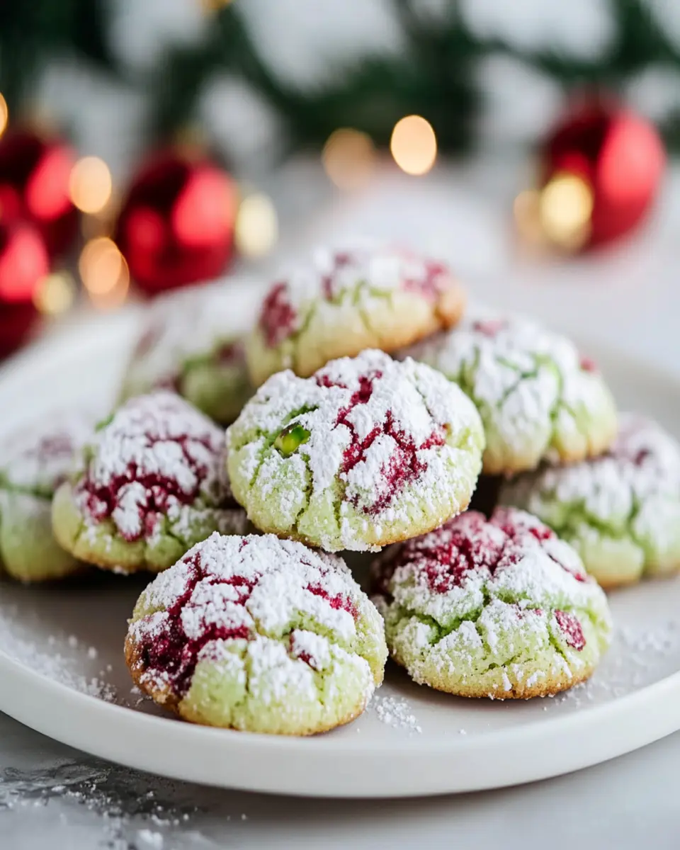 Cherry Pistachio Crinkle Cookies – The Best Festive Cookie Recipe You’ll Try First Image First Image