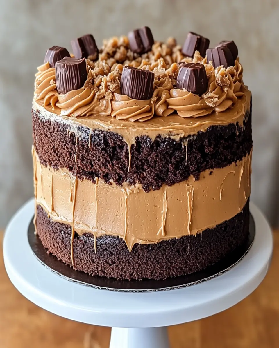 Chocolate Peanut Butter Layer Cake: A Delightful Recipe! First Image First Image