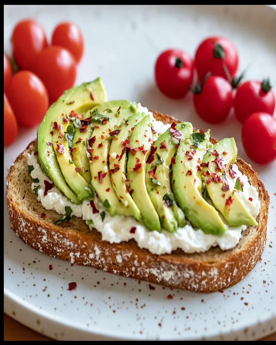 5-Ingredient Avocado Ricotta Sourdough Toast First Image First Image