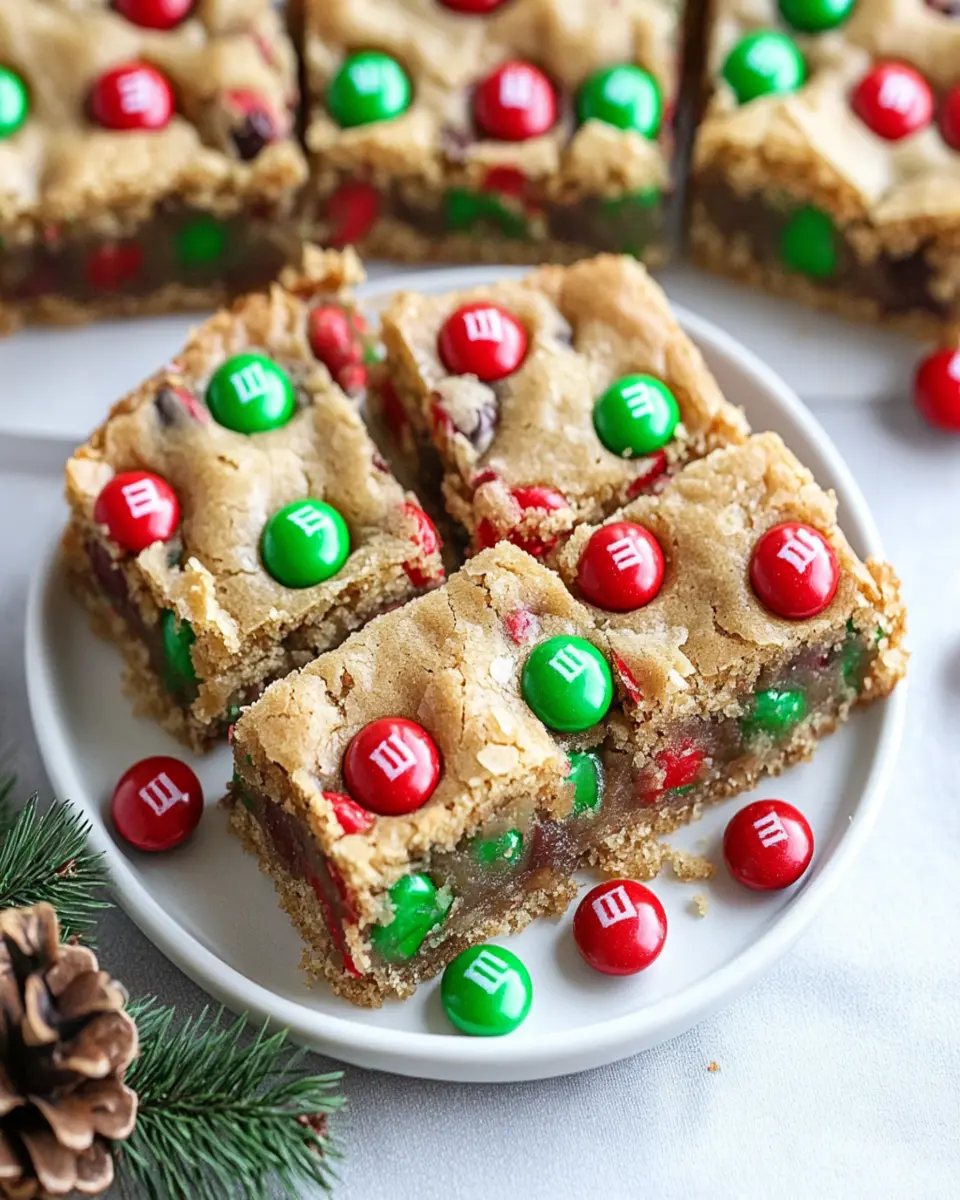 Christmas M&M Cookie Bars First Image First Image