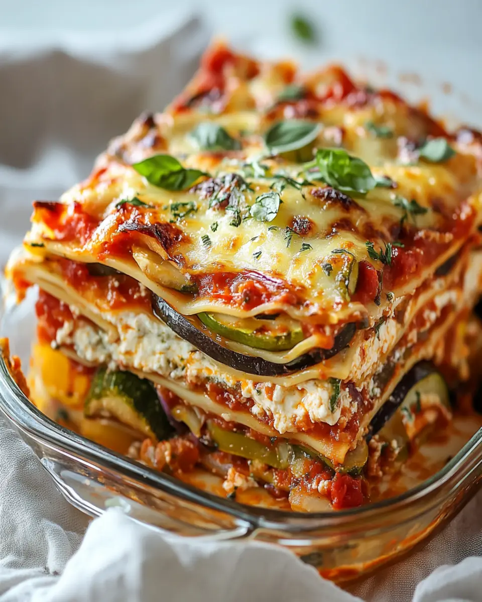Layered Mediterranean Veggie Lasagna with Creamy Ricotta  First Image First Image