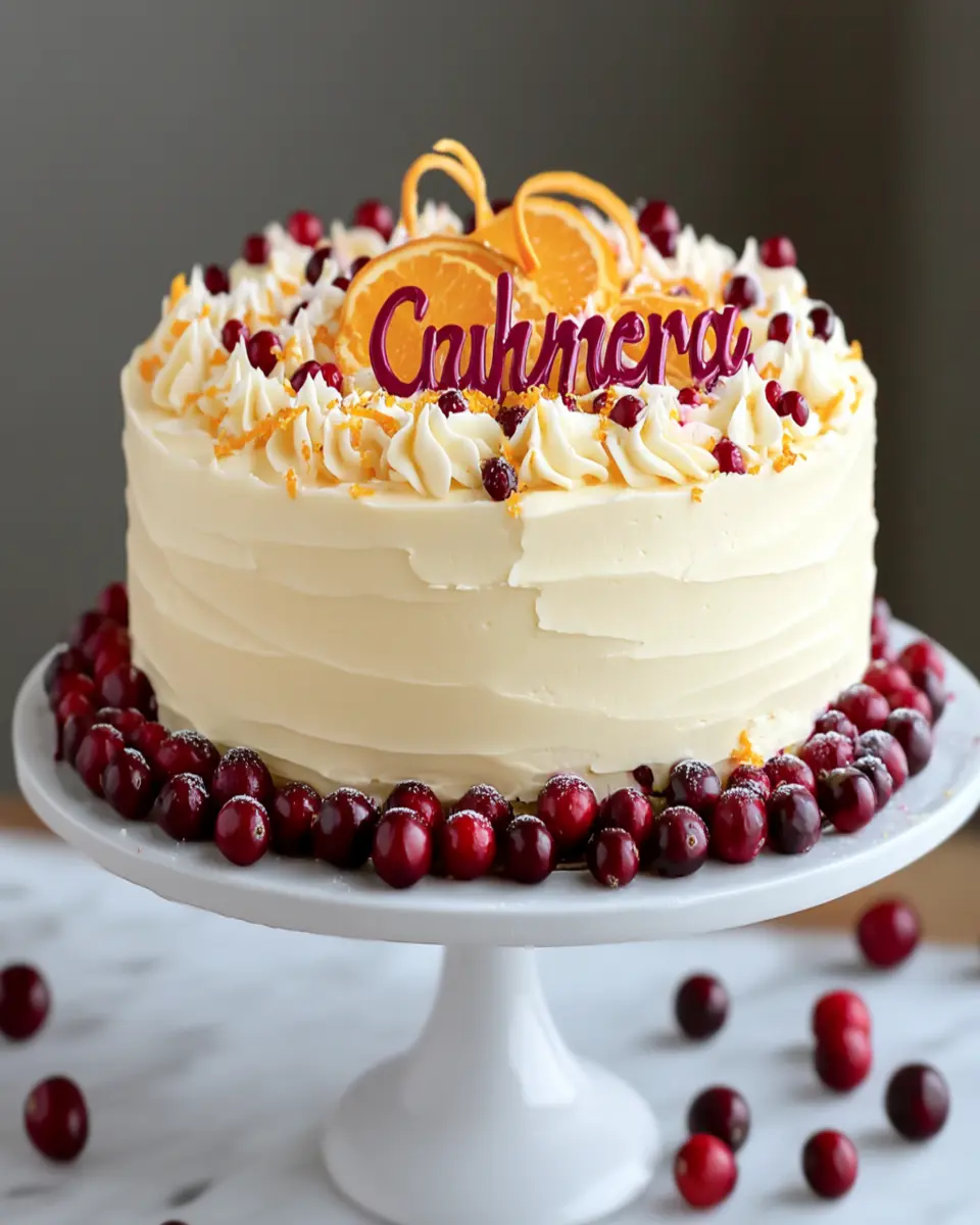 Cranberry Orange Layer Cake with Citrus Buttercream First Image First Image