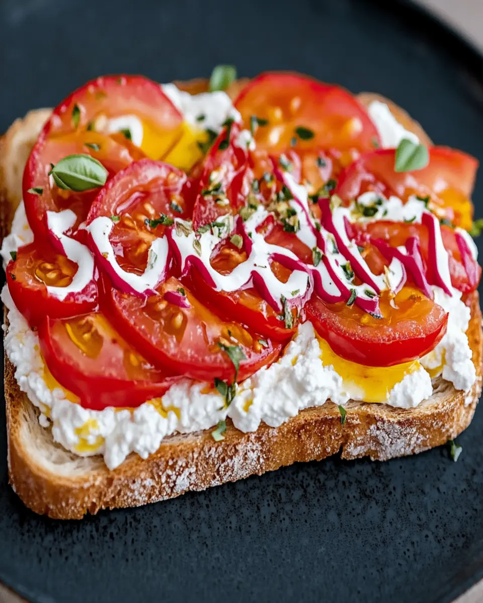 5-Ingredient Ricotta and Tomato Sourdough Toast First Image First Image