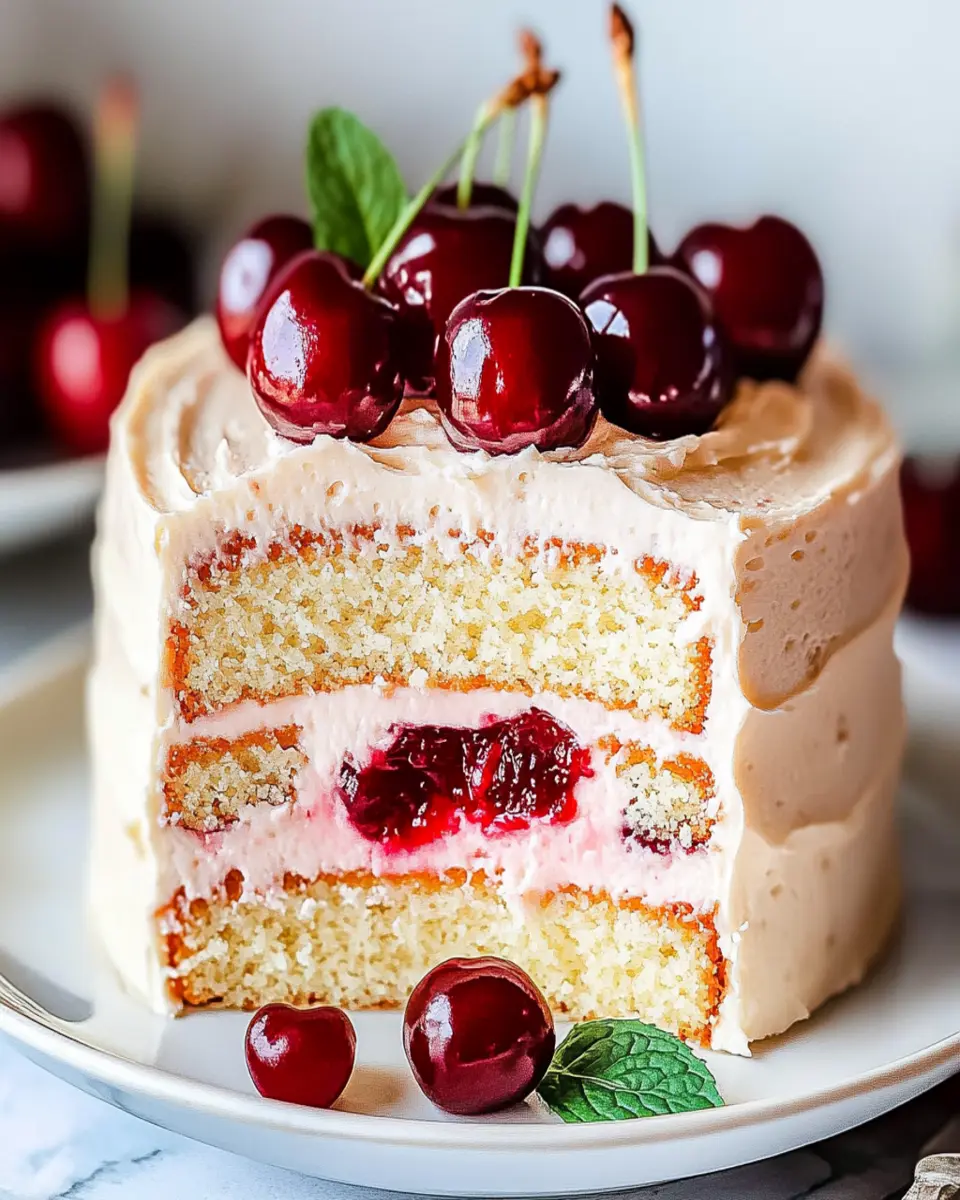 Irresistible Cherry Sour Cream Cake – A Sweet Delight First Image First Image