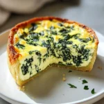 Creamy Crustless Spinach Ricotta Quiche with 14g Protein First Image First Image