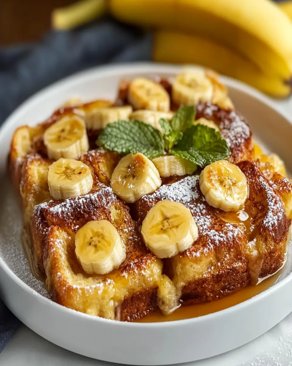 Overnight Baked Banana French Toast Casserole First Image First Image