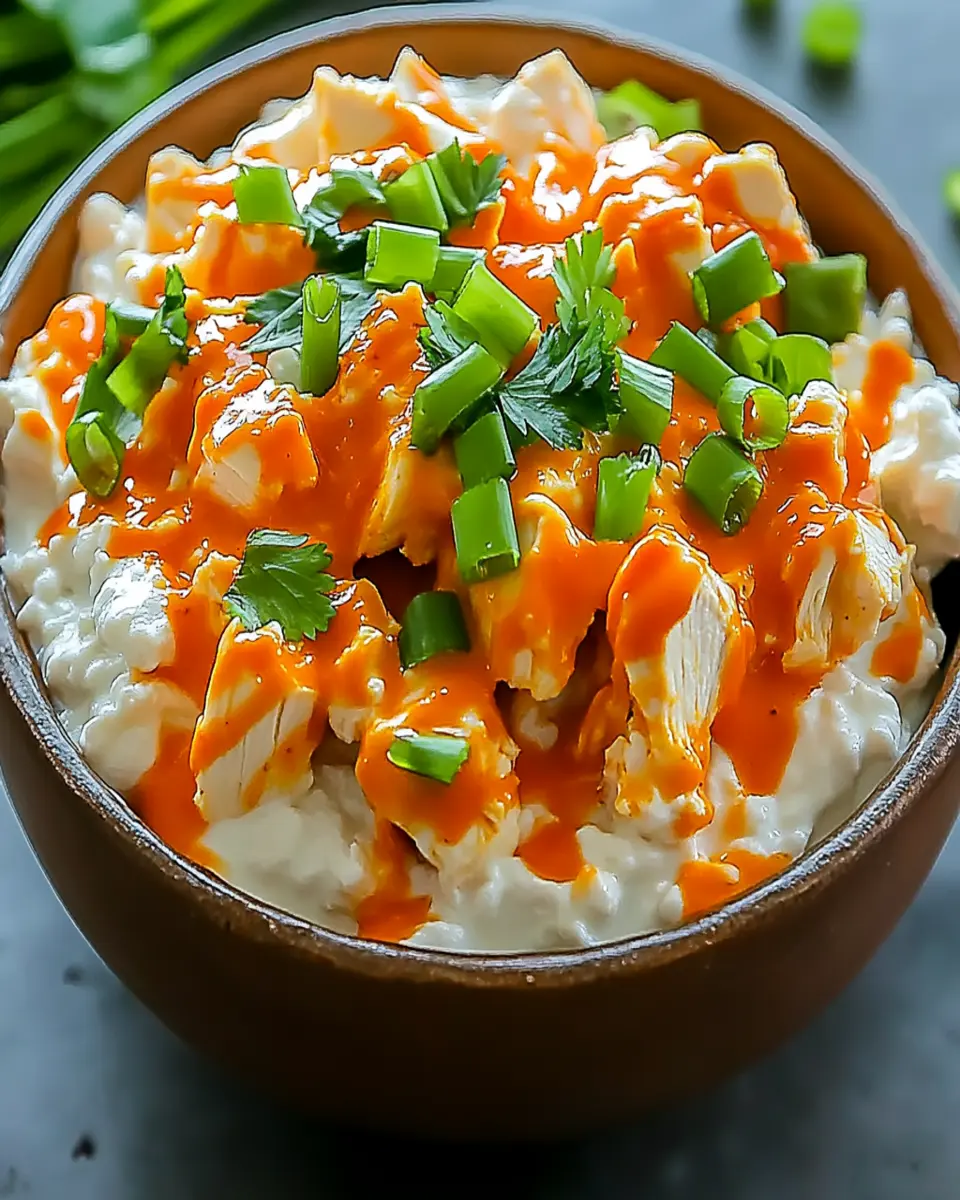 Bold and Creamy Buffalo Chicken Cottage Cheese Bowl Recipe First Image First Image