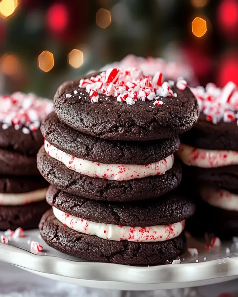 Chocolate Peppermint Sandwich Cookies First Image First Image