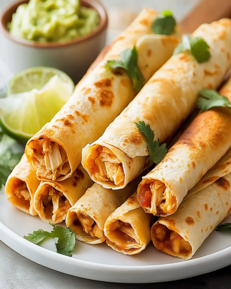 Crispy Super Bowl Easy Chicken Taquitos – 5 Ingredients! First Image First Image