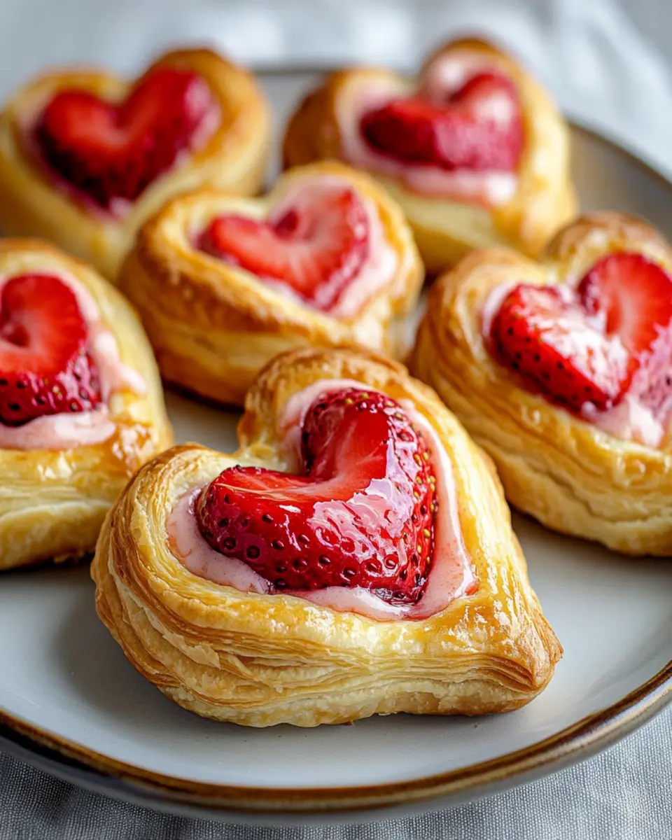 Strawberry Cream Cheese Heart Danishes First Image First Image