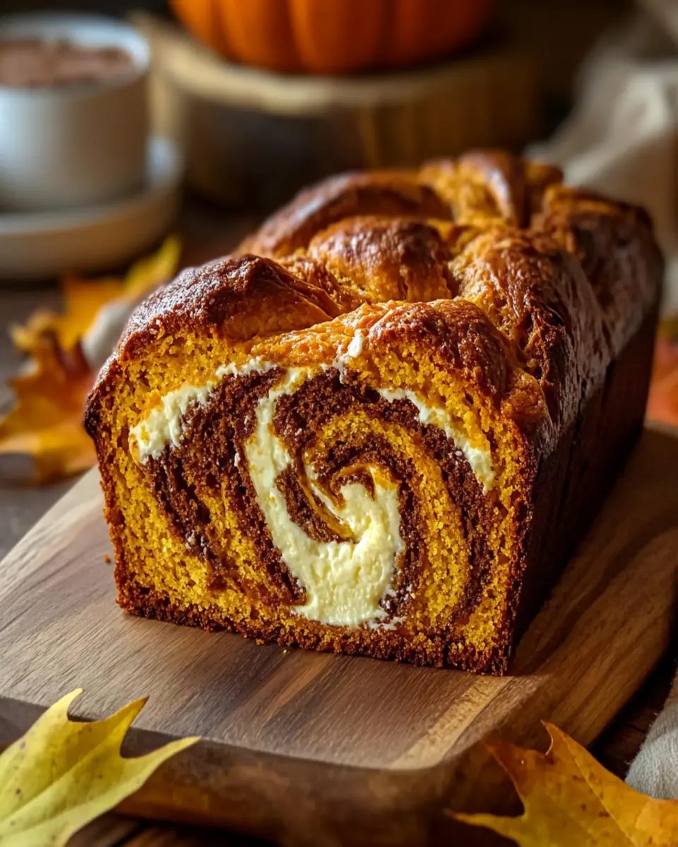 Pumpkin Cream Cheese Swirl Bread: A Fall Delight Recipe First Image First Image