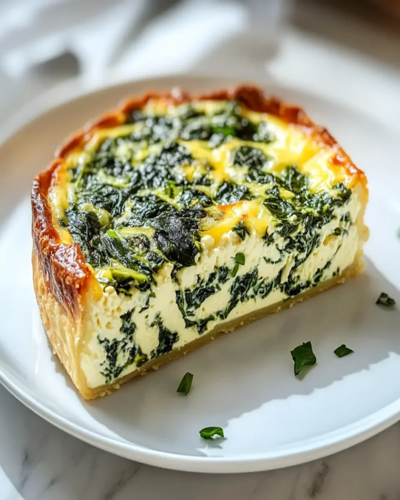 Creamy Crustless Spinach Ricotta Quiche with 14g Protein First Image First Image