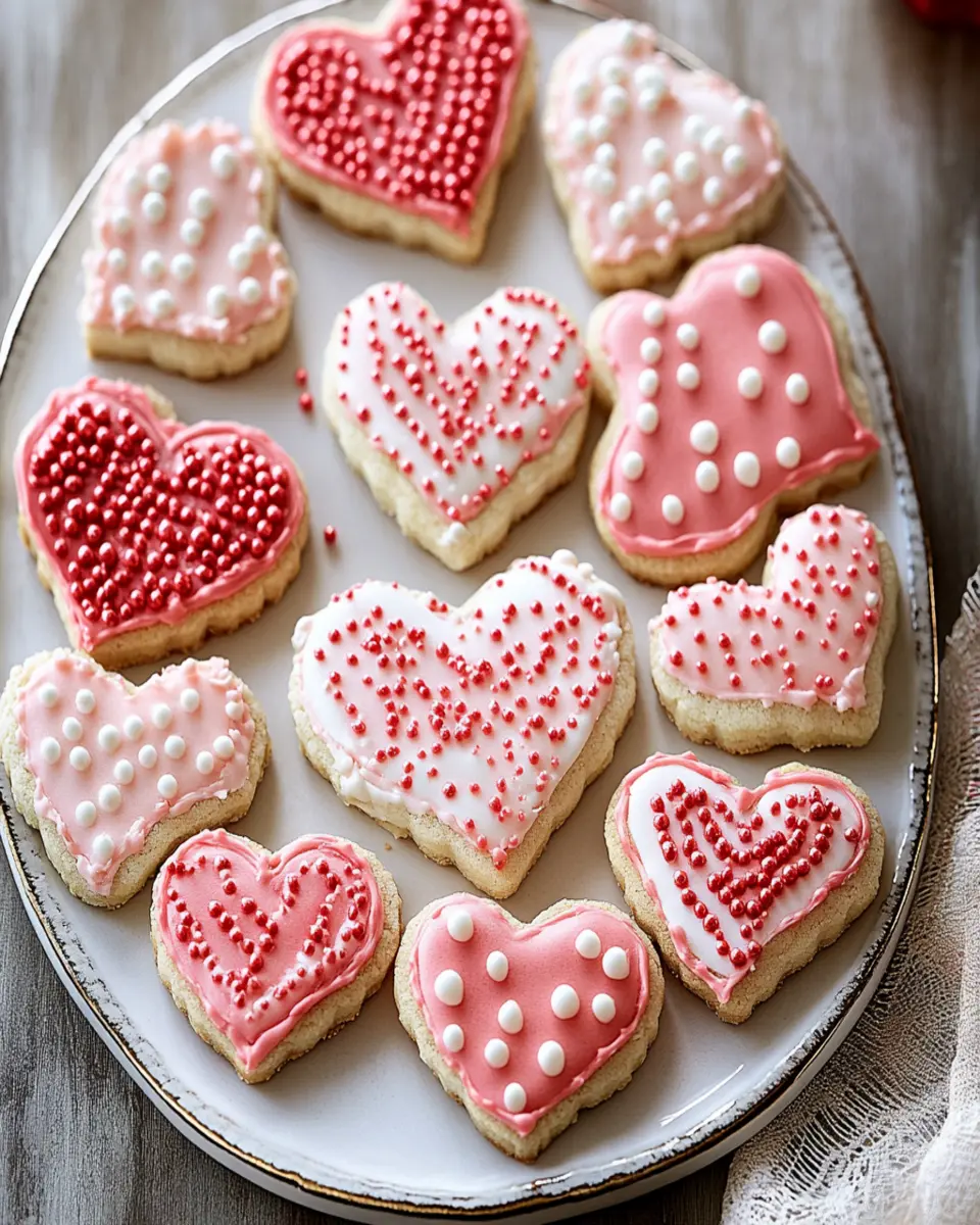 Buttercream Frosted Heart Shaped Cookies First Image First Image