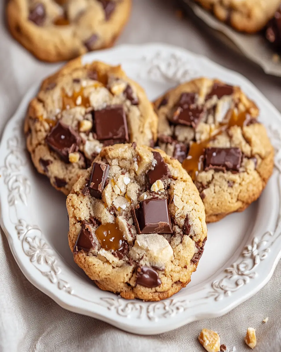 Millionaire Toffee Chocolate Chunk Cookies First Image First Image