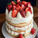 Layered Strawberry Angel Food Cake First Image First Image