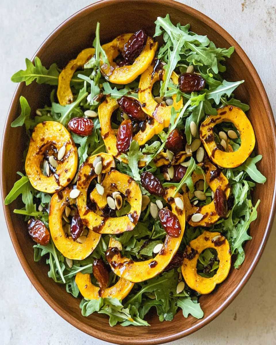 Roasted Delicata Squash Salad with Arugula & Dates First Image First Image