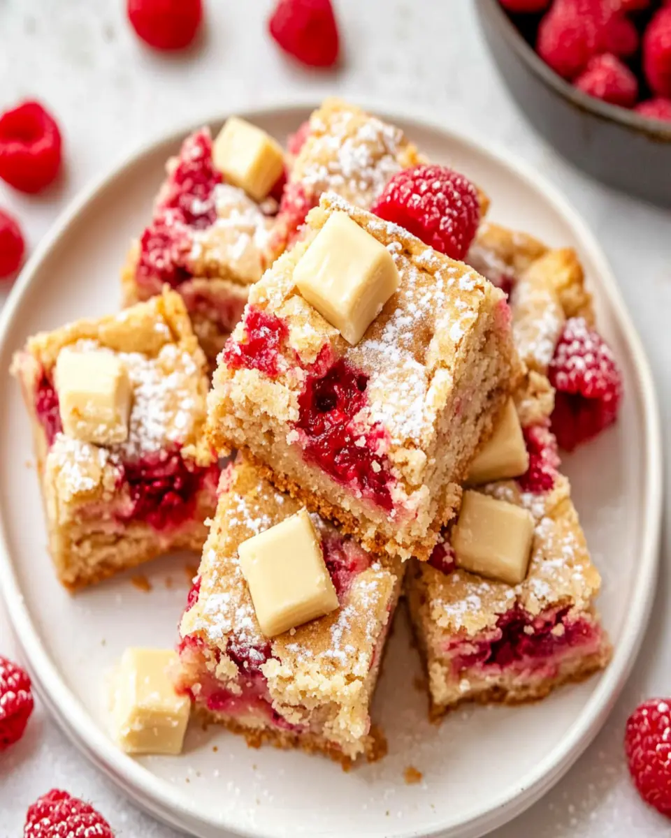 White Chocolate Raspberry Blondies First Image First Image