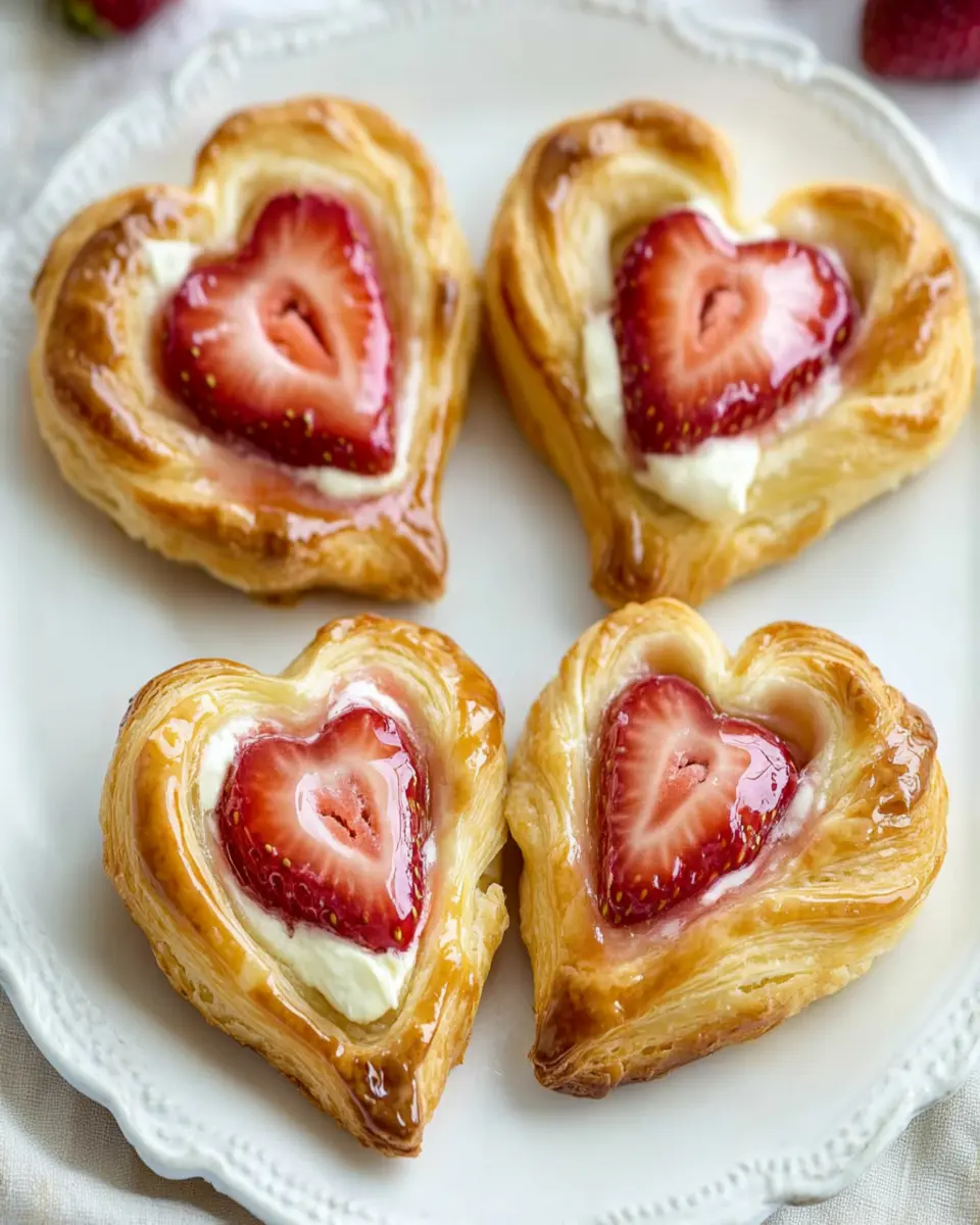 Strawberry Cream Cheese Heart Danishes First Image First Image