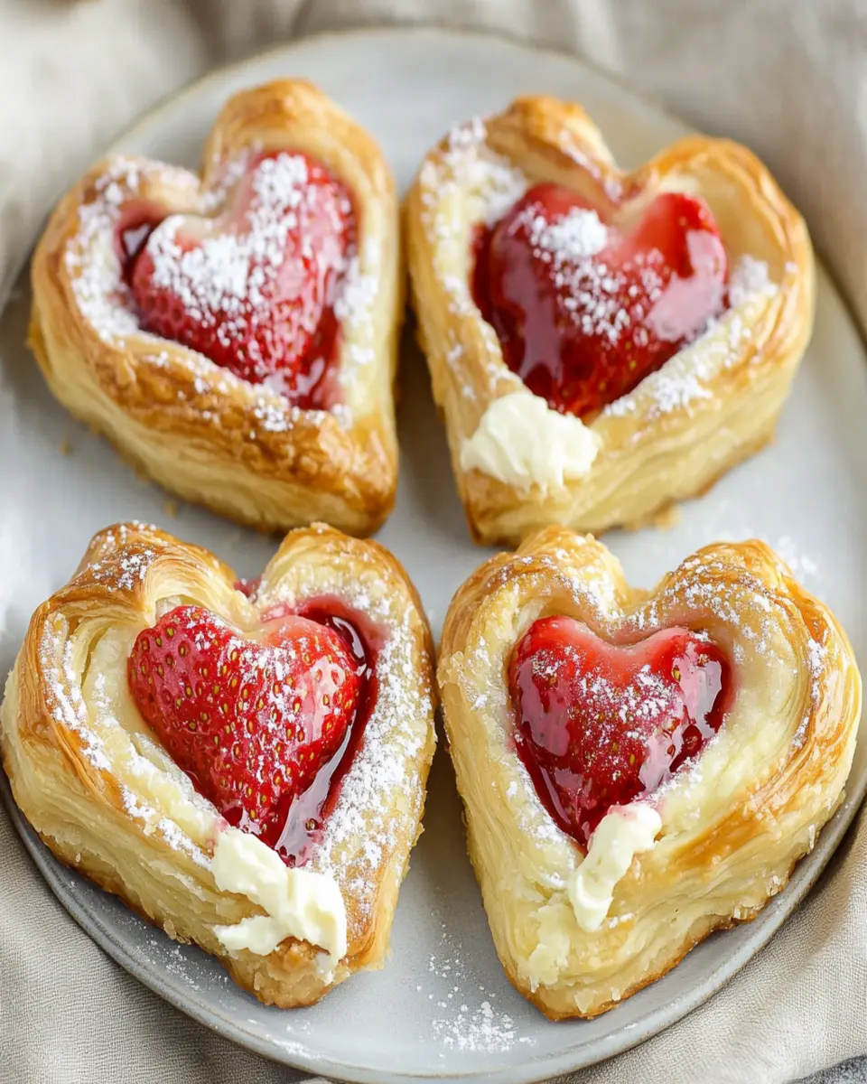 Strawberry Cream Cheese Heart Danishes First Image First Image