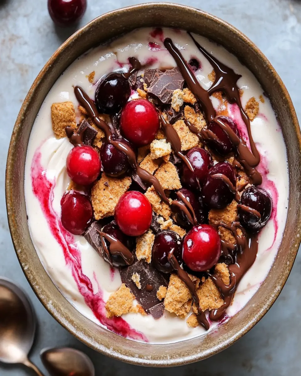 Chocolate Cherry Cheesecake Yogurt Bowl First Image First Image