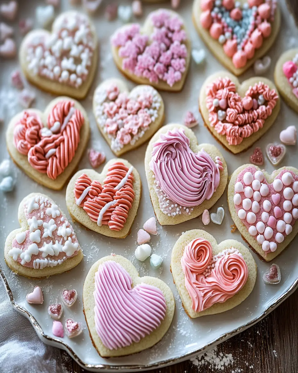 Buttercream Frosted Heart Shaped Cookies First Image First Image