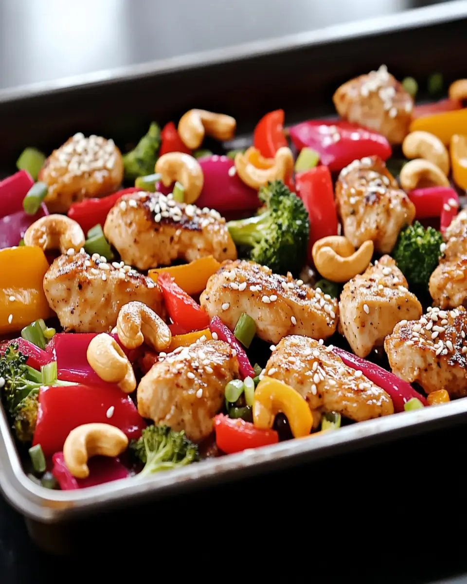 Easy Sheet Pan Cashew Chicken First Image First Image