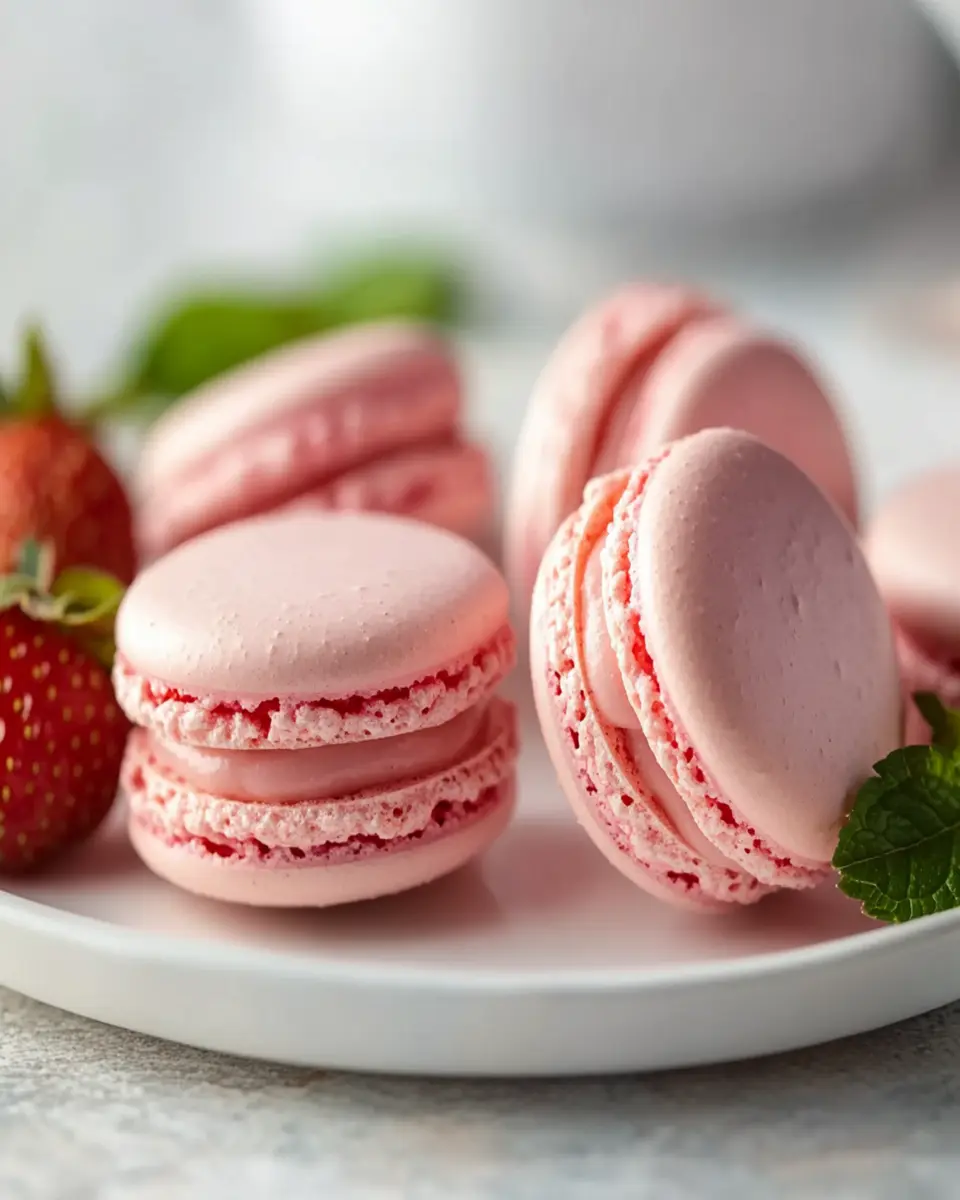 Strawberry Macaron Shells First Image First Image