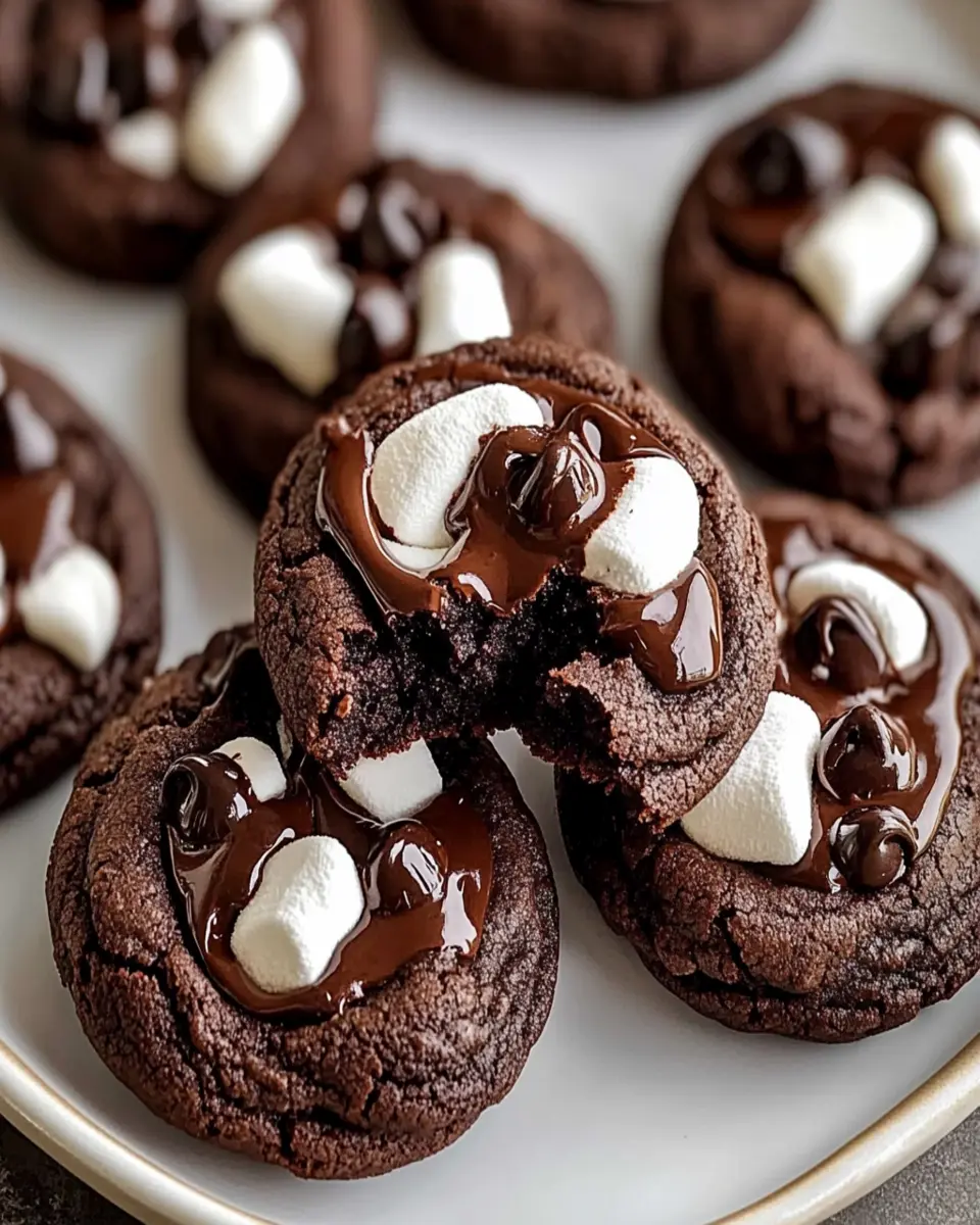 Double Chocolate Marshmallow Cookies – Gooey & Fudgy Treat First Image First Image