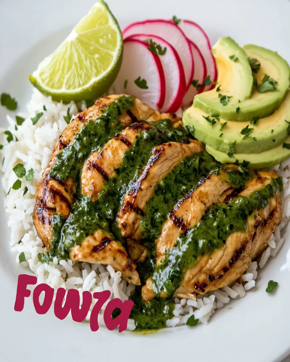 Peruvian Chicken and Rice with Green Sauce Rocks First Image First Image
