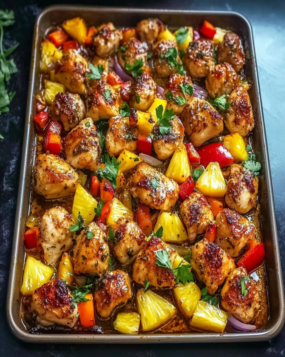Sheet Pan Hawaiian Chicken with Pineapple First Image First Image
