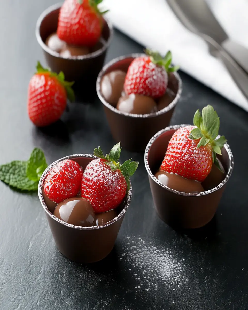 Chocolate Covered Strawberries Dessert Cups First Image First Image