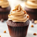Chocolate Cupcakes with Peanut Butter Frosting First Image First Image