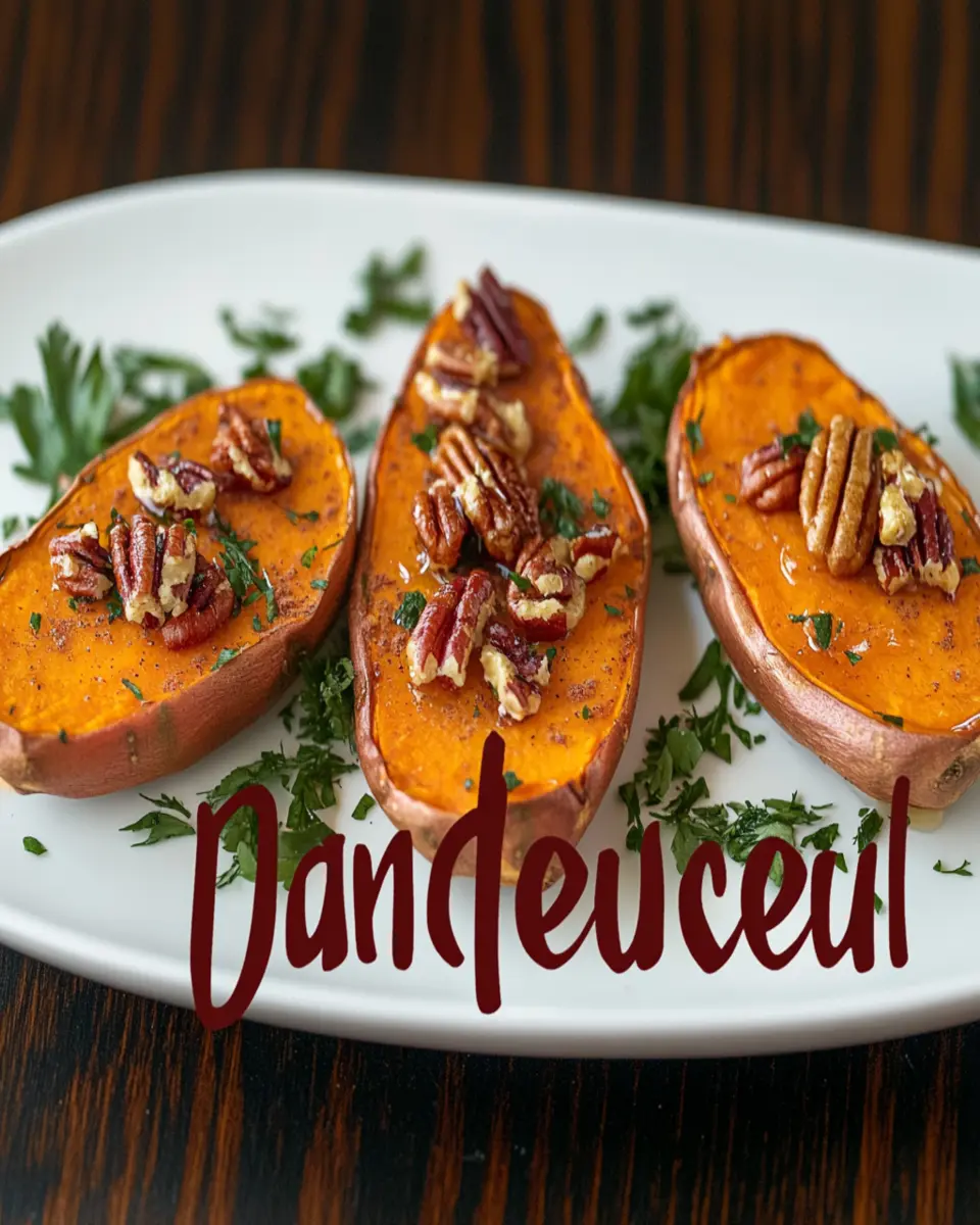 Twice Baked Sweet Potatoes with Pecans and Cinnamon Recipe First Image First Image