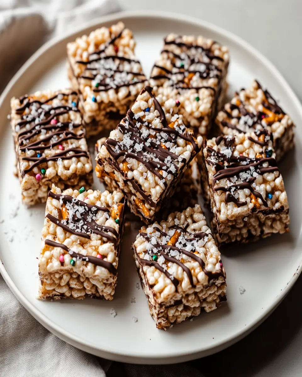 Brown Butter Chocolate Pretzel Rice Crispy Treats First Image First Image