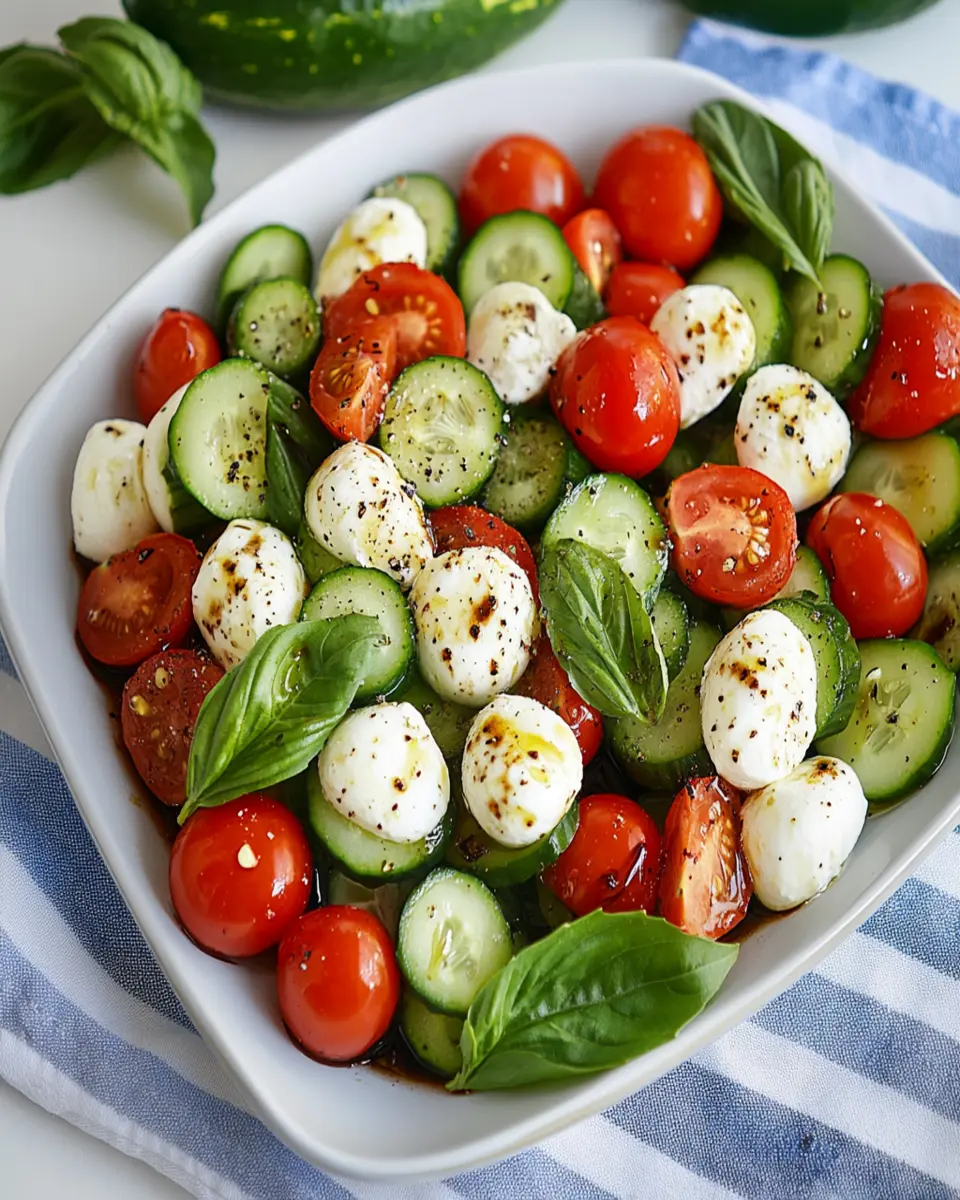 Easy Cucumber Mozzarella Salad First Image First Image